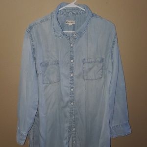 Women's Plus 3X Ava & Viv Denim Button Tunic
